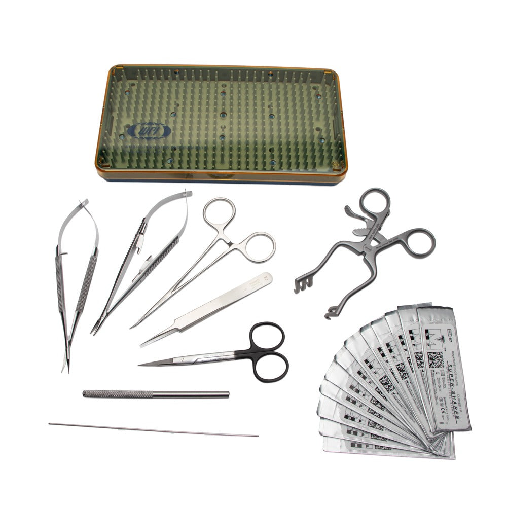 Micro-surgical Kit, 11 Piece Set, 10 Surgical Instruments and a