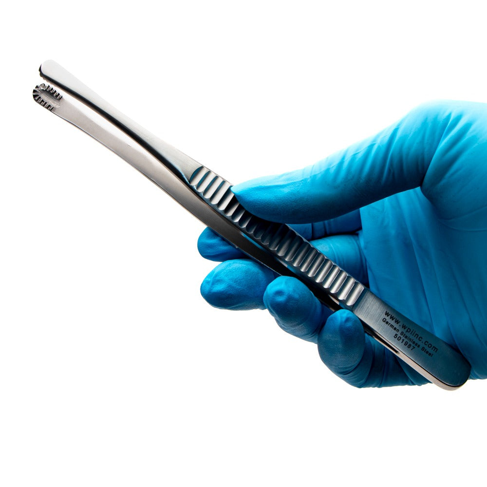Russian Forceps, 15.25 cm, 7mm Serrated Oval Tip