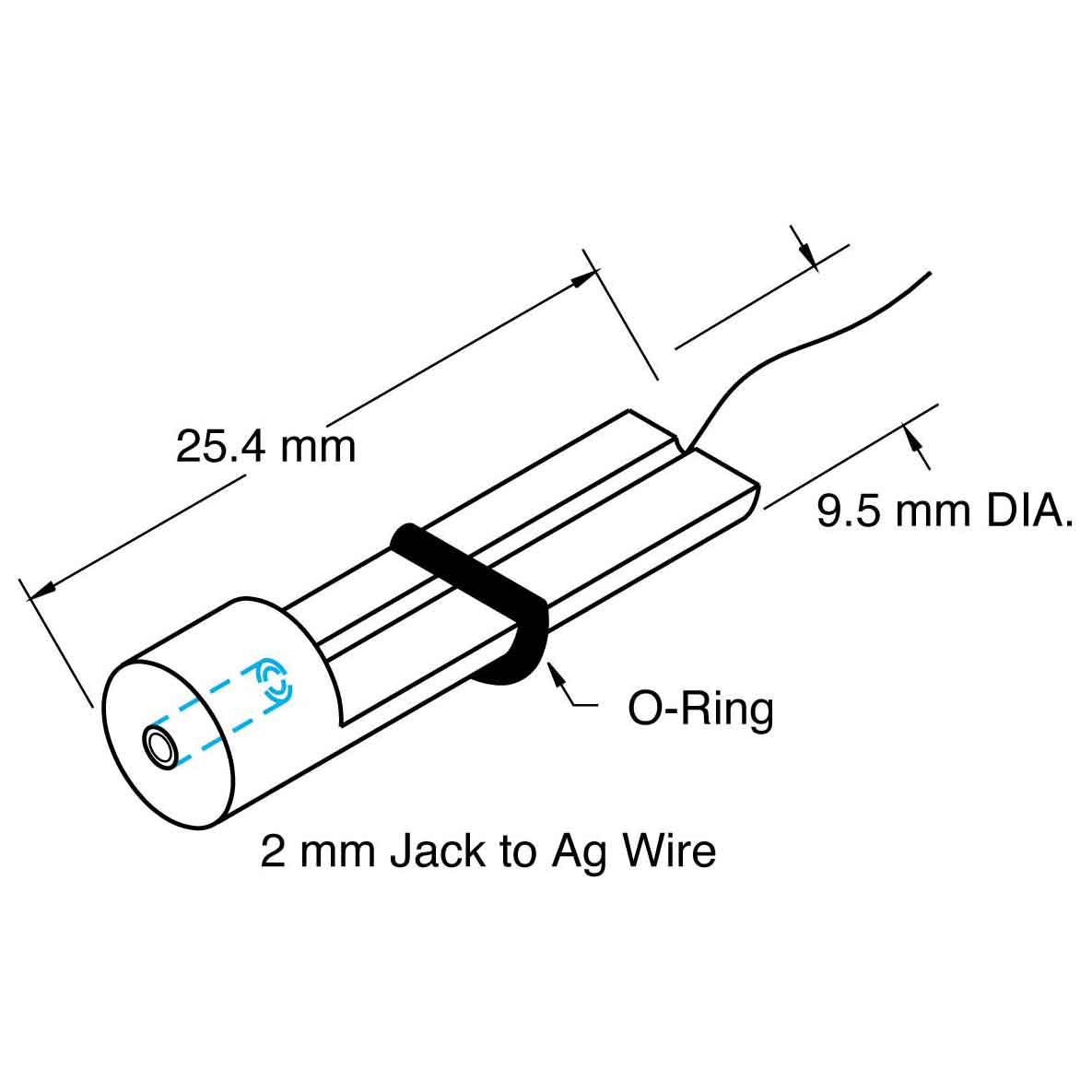 Microelectrode Holder, straight, Female Connector
