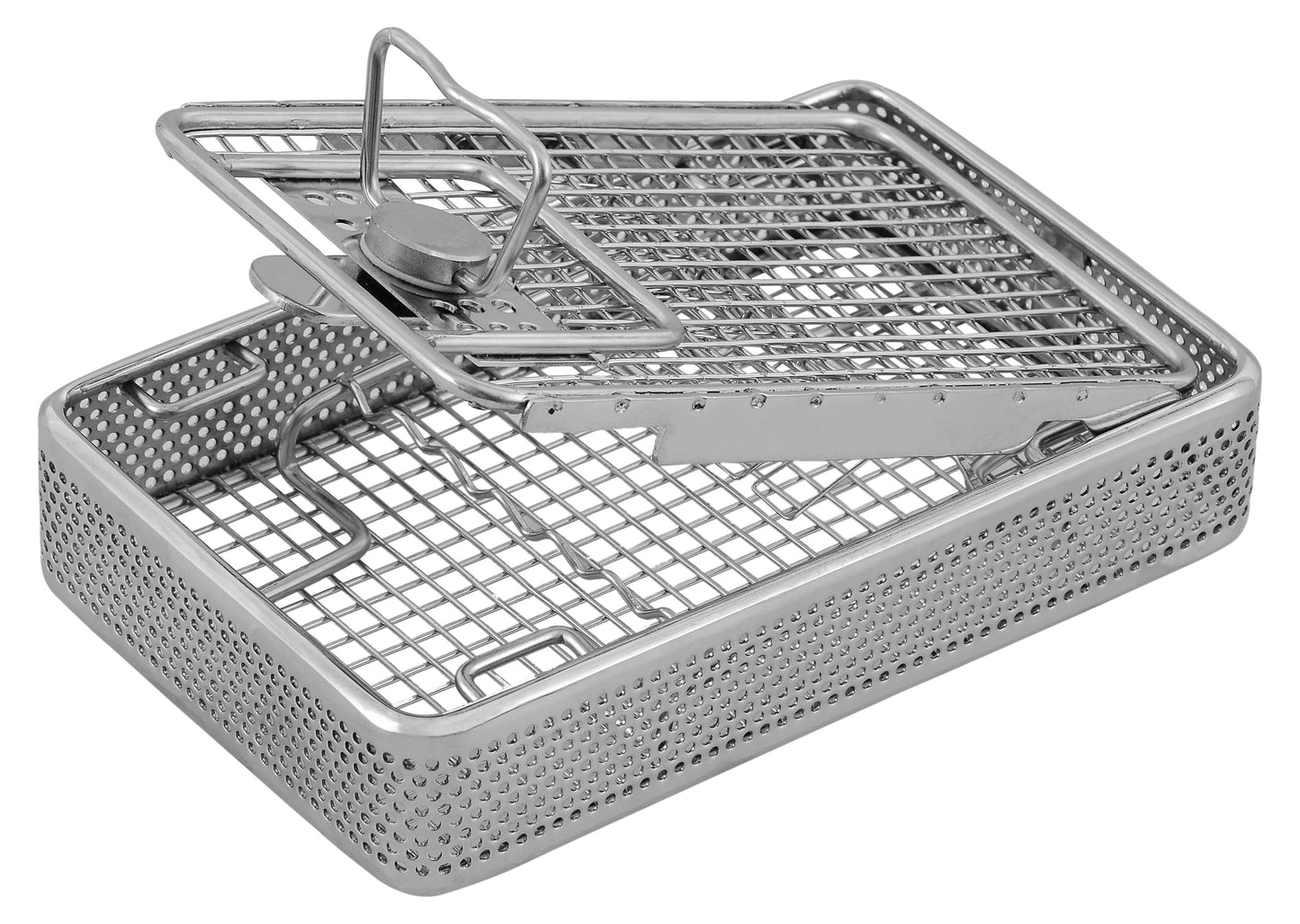 Sterilization Instrument Cassettes with Spring Holding Lids