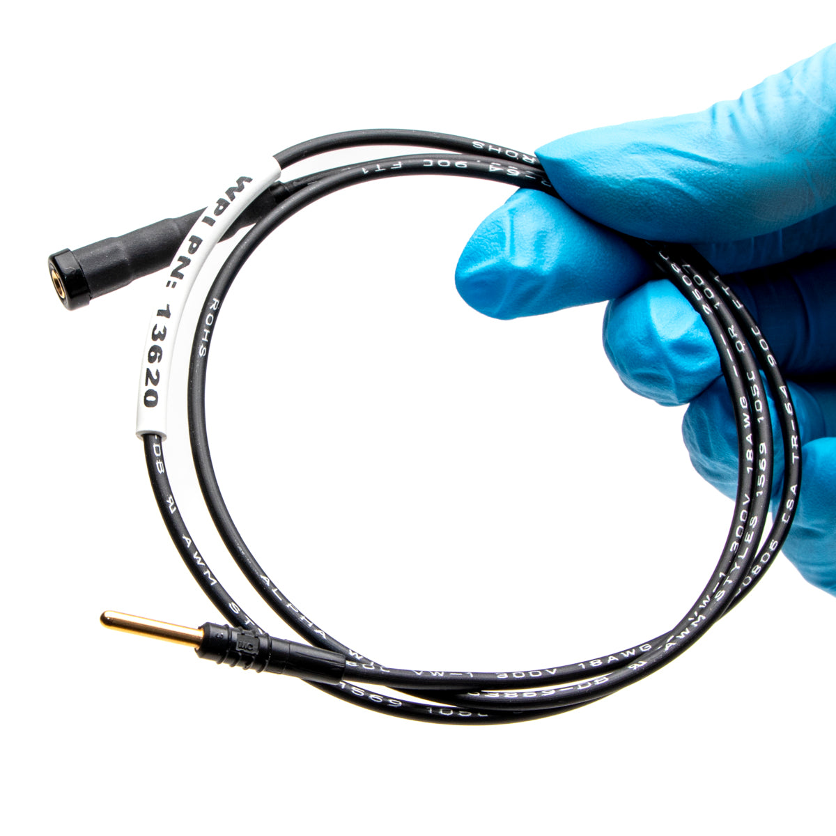 Low-noise cable for Microelectrode Holder, A : pin,  B : jack