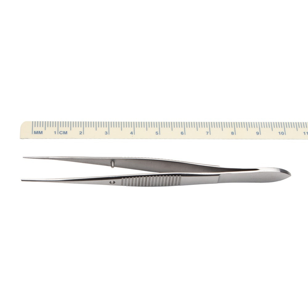 Iris Forceps, 10cm, Serrated Tips