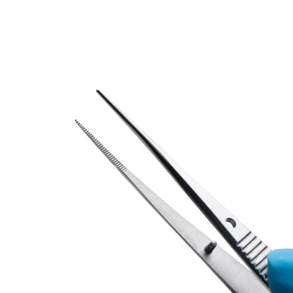 Iris Forceps, 10cm, Serrated Tips