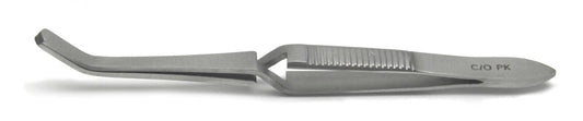 Self-Closing Filter Forceps, 11cm, Bent Flat Jaw