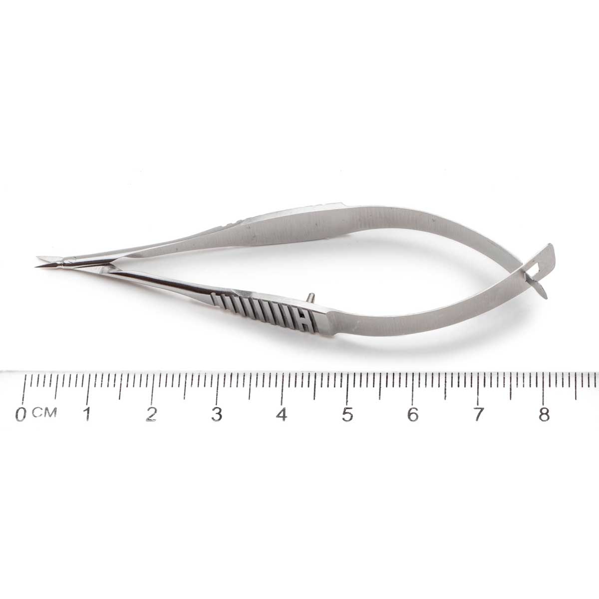 Vannas Tubingen Style Scissors, 8 cm (3"), 3 mm Blades, Stainless Steel, Straight or Curved, WPI Premium