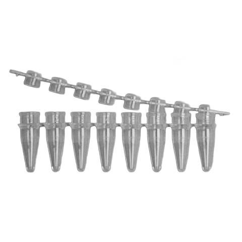 Microcentrifuge Tube Strips, 0.2 mL, Domed Cap Strips, pkg of 250