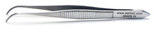 Iris Forceps, 10.2cm, Full Curve, Serrated