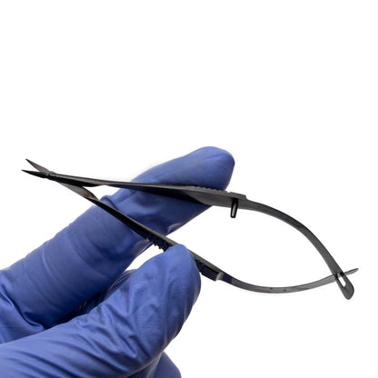 Vannas Tubingen Scissors, 8 cm (3"), Ceramic Coated, 5 mm Cutting Edge, Stainless Steel, Straight or Curved, WPI Premium