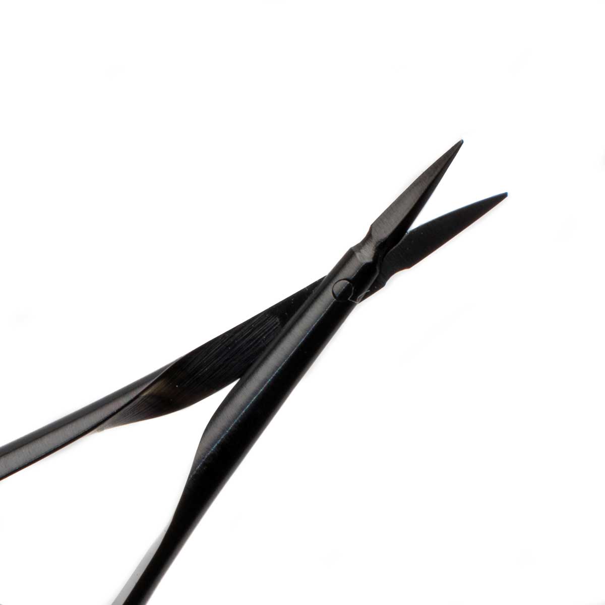 Vannas Tubingen Scissors, 8 cm (3"), Ceramic Coated, 5 mm Cutting Edge, Stainless Steel, Straight or Curved, WPI Premium