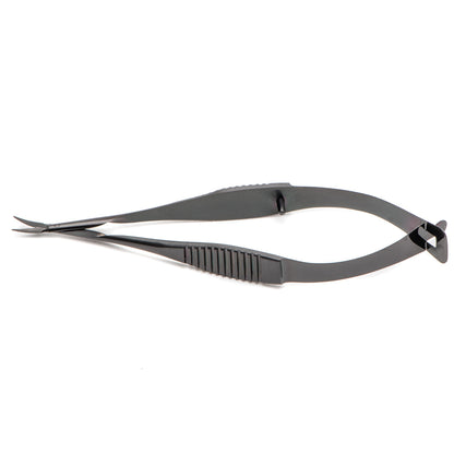 Vannas Tubingen Scissors, 8 cm (3"), Ceramic Coated, 5 mm Cutting Edge, Stainless Steel, Straight or Curved, WPI Premium