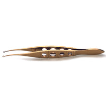 Perone Lasik Forceps, 10.8cm, Curved, 2mm OD Rings, Titanium