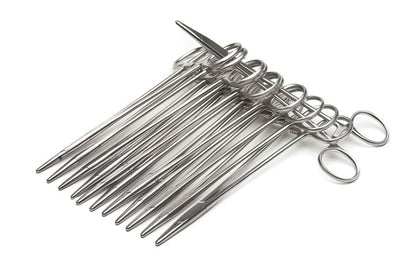 Crile Wood Needle Holders, Straight, 12-pack, Disposable