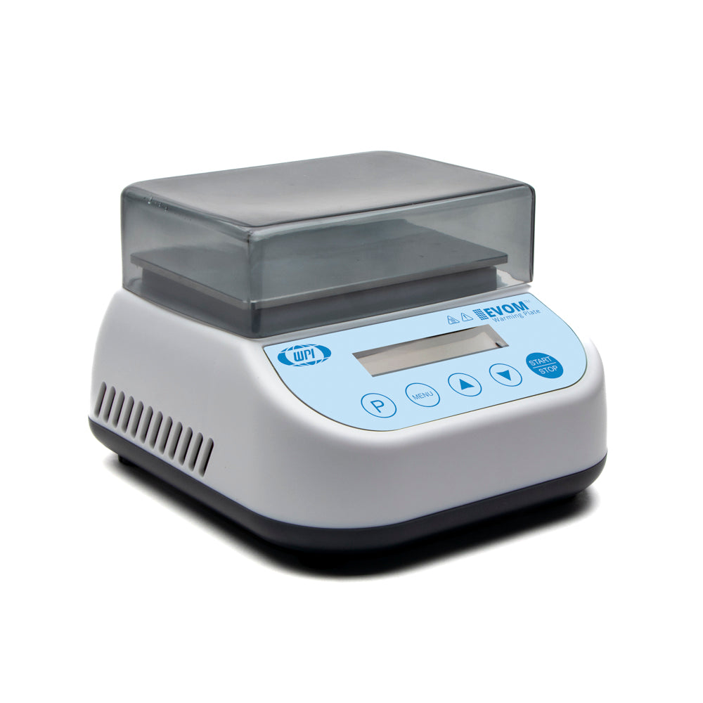 Scientific laboratory scale with digital display on a white background