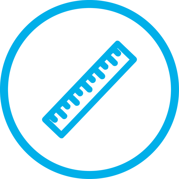 Blue icon of a keyboard inside a circle on a white background