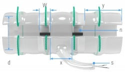 X-Wide nerve cuff specifications diagram