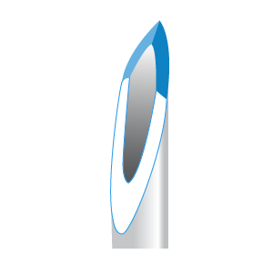 Tri beveled tip of NanoFil needle