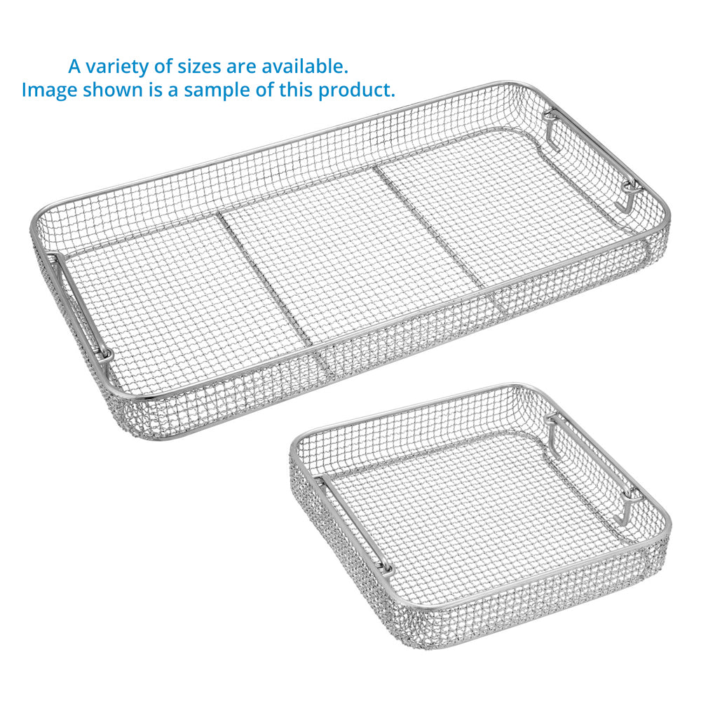 Crimped Wire Mesh Sterilization Baskets, Tilted Handles