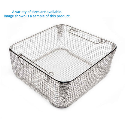 Classic Crimped Wire Mesh Sterilization Baskets, Tilted Handles