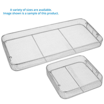 Classic Crimped Wire Mesh Sterilization Baskets, Tilted Handles