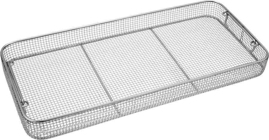 Classic Crimped Wire Mesh Sterilization Baskets, Tilted Handles