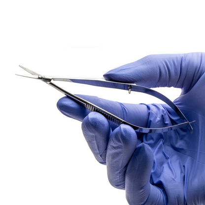 Spring Scissors, One Serrated Blade, 10 cm