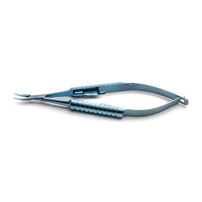 Titanium Troutman Needle Holder with Lock, 11.5cm, Curved, Blunt Tips