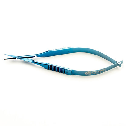 Vannas Capsulotomy Scissors, 10.8 cm (4.25"), 10.5 mm Straight Blades, Non-Magnetic, Titanium