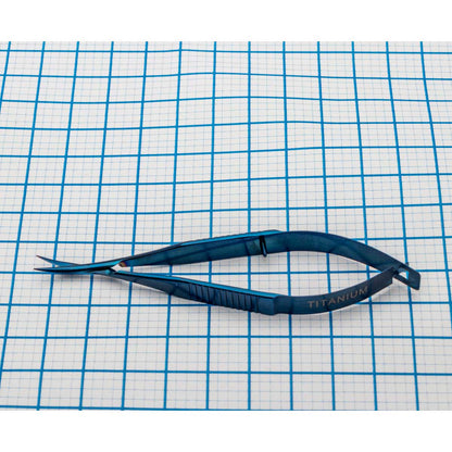 Vannas Capsulatomy Scissors, 9.5cm, Curved Sharp Tips, Non-Magnetic, Titanium