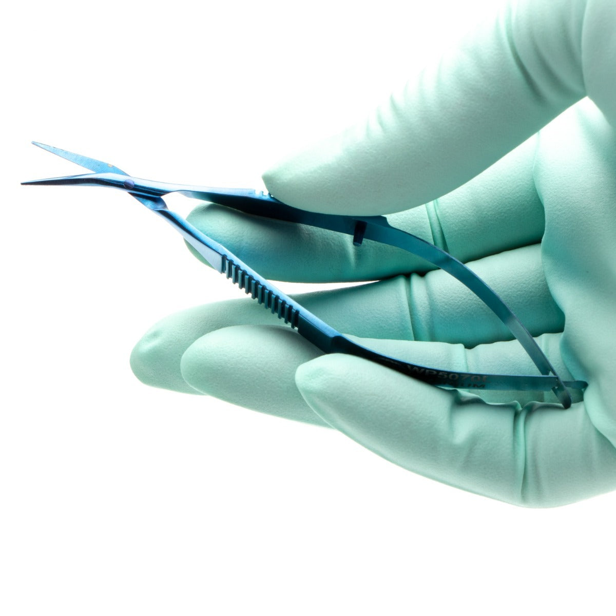 Vannas Capsulotomy Scissors, 9.5 cm, 10.5 mm Sharp, Angled-on-the-side Tips, Non-Magnetic, Titanium