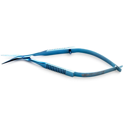 Vannas Capsulotomy Scissors, 9.5 cm, 10.5 mm Sharp, Angled-on-the-side Tips, Non-Magnetic, Titanium