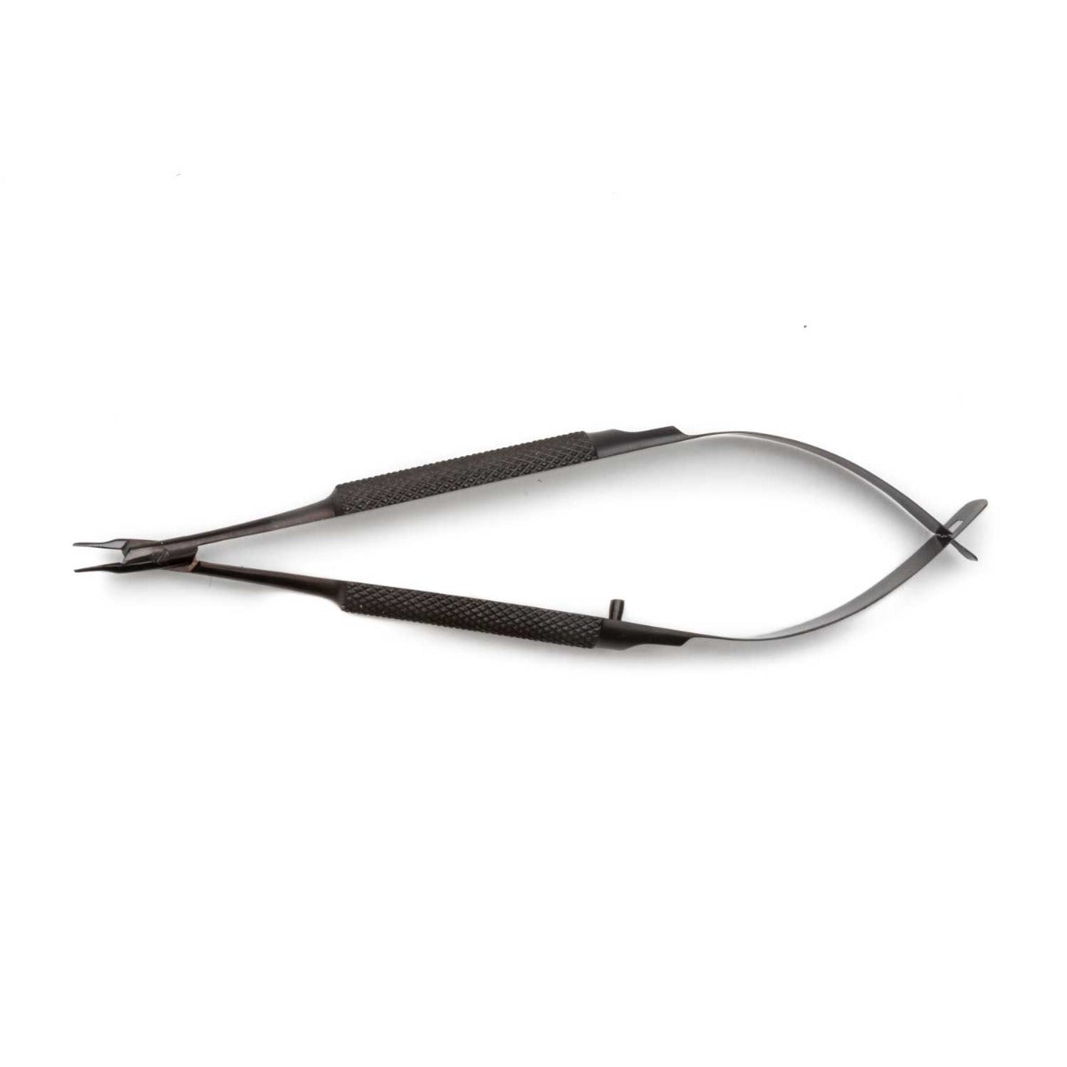 Barraquer Micro Needle Holder, Smooth Curved Tips, Black Coating