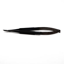 Barraquer Micro Needle Holder, Smooth Curved Tips, Black Coating