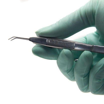 Kelman McPherson Forceps 8.5cm (3.35"), Angled, 7.5mm Smooth Jaw, Stainless Steel