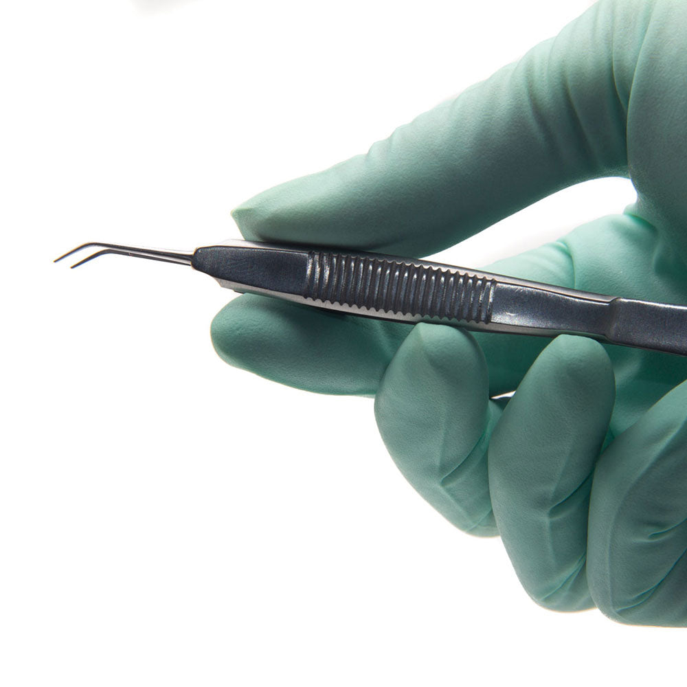 Kelman McPherson Forceps 8.5cm (3.35"), Angled, 7.5mm Smooth Jaw, Stainless Steel