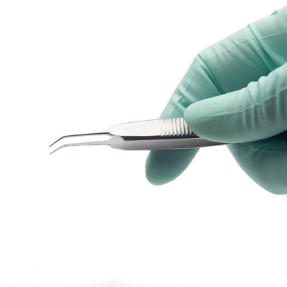 Kelman McPherson Forceps 8.5cm (3.35"), Angled, 7.5mm Smooth Jaw, Stainless Steel