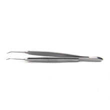 Kelman McPherson Forceps 8.5cm (3.35"), Angled, 7.5mm Smooth Jaw, Stainless Steel